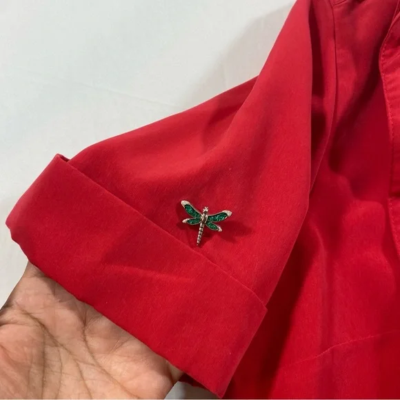 Travel Smith Button Down Cardigan Shirt Women’s Large X-Large Tank Short Sleeve - Picture 4 of 16